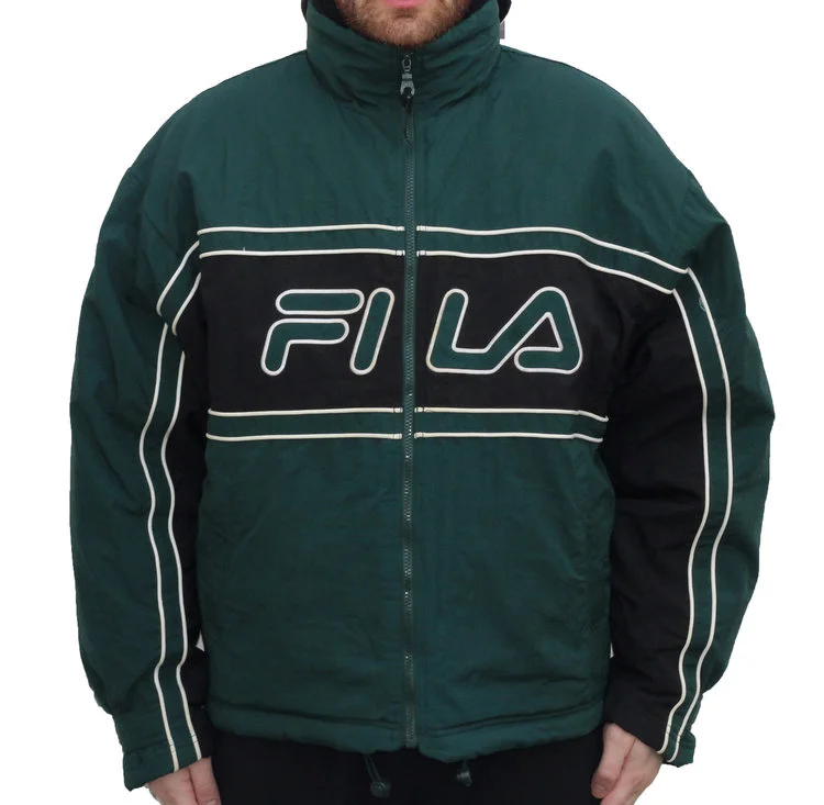 Vintage Fila Forest Green Spell Out Jacket (Size XL) — RootsBK